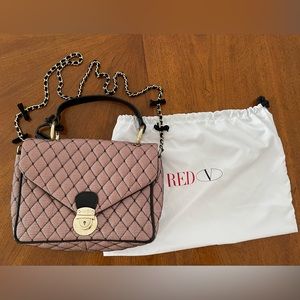 Red Valentino Mesh-Covered Quilted Chain Bag